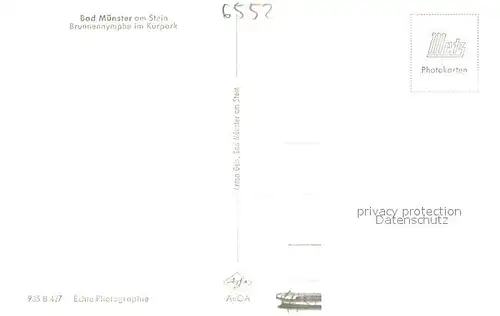 AK / Ansichtskarte Bad_Muenster_Stein_Ebernburg Brunnennymphe im Kurpark Nachtaufnahme Bad_Muenster