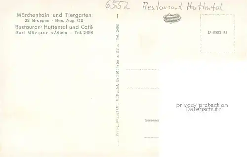 AK / Ansichtskarte Bad_Muenster_Stein_Ebernburg Maerchenhain Restaurant Huttental Bad_Muenster