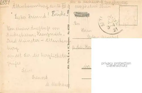 AK / Ansichtskarte Altenbamberg Altebaumburg Ruine Altenbamberg