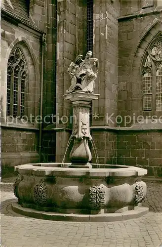 AK / Ansichtskarte Kaiserslautern Brunnen an der Stiftskirche Kaiserslautern