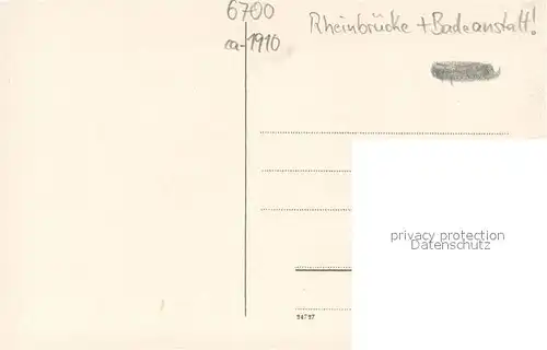 AK / Ansichtskarte Ludwigshafen_Rhein Rheinpromenade Badeanstalt Rheinbruecke Ludwigshafen Rhein