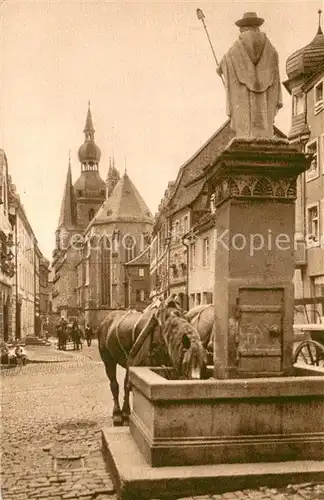 AK / Ansichtskarte Alt_St_Wendel Blick auf den Dom am Wendelinusbrunnen Alt_St_Wendel