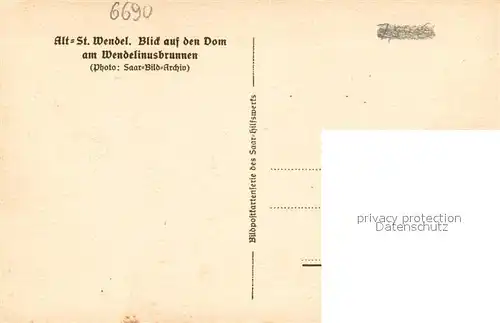 AK / Ansichtskarte Alt_St_Wendel Blick auf den Dom am Wendelinusbrunnen Alt_St_Wendel