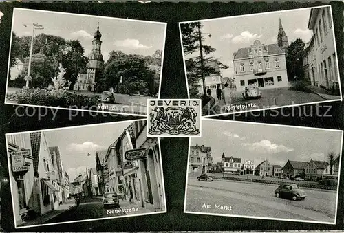 AK / Ansichtskarte Jever Schloss Marktplatz Neuestrasse Am Markt Wappen Jever