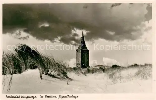 AK / Ansichtskarte Wangerooge_Nordseebad Westturm Jugendherberge Duenen Wangerooge_Nordseebad