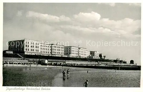 AK / Ansichtskarte Borkum Jugendherberge Strand Nordseebad Borkum