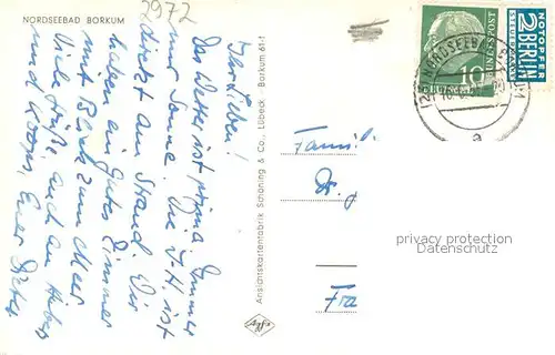 AK / Ansichtskarte Borkum Strandpromenade Nordseebad Ansicht vom Meer aus Borkum
