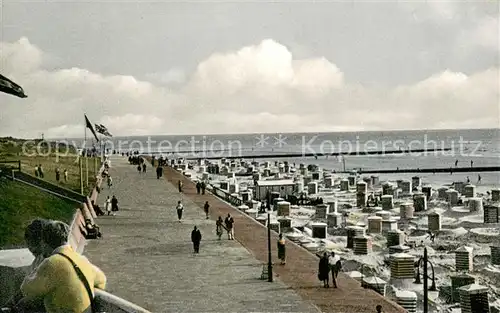 AK / Ansichtskarte Borkum Weg zum Nordbad Promenade Strand Nordseeheilbad Borkum