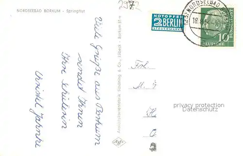AK / Ansichtskarte Borkum Springflut Nordseebad Borkum