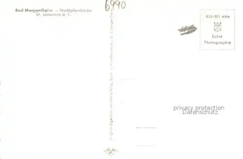 AK / Ansichtskarte Bad_Mergentheim Stadtpfarrkirche Sankt Johannes Innenansicht Bad_Mergentheim