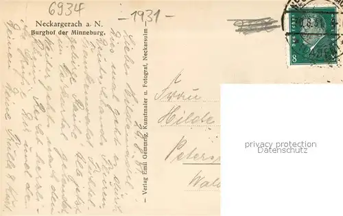 AK / Ansichtskarte Neckargerach Burghof der Minneburg Ruine Neckargerach