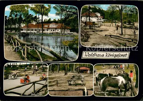 AK / Ansichtskarte Kleineichen Cafe Restaurant Waldhaus Koenigsforst Kinderspielplatz Pony Reiten Kleineichen