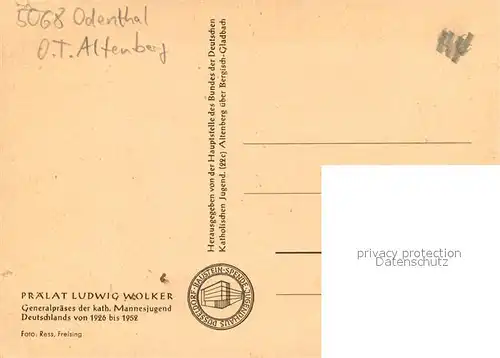 AK / Ansichtskarte Odenthal Portait Ludwig Wolker Odenthal