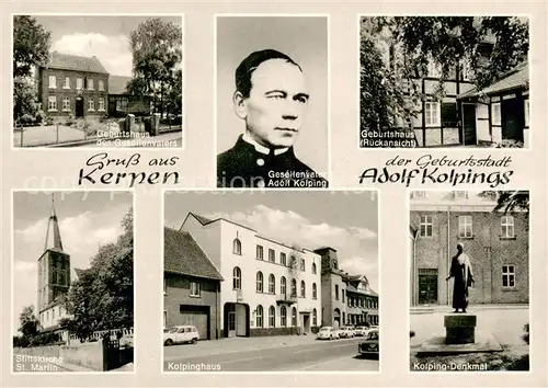 AK / Ansichtskarte Kerpen_Rheinland Geburtshaus Adolf Kolpings Kolping Denkmal Kerpen_Rheinland