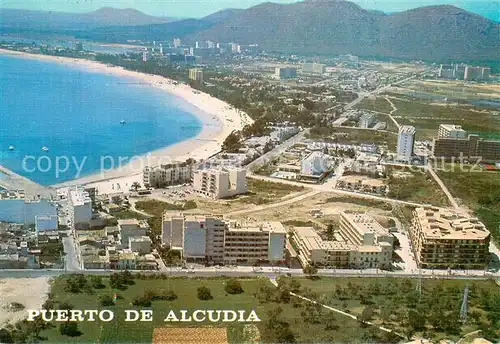AK / Ansichtskarte Puerto_de_Alcudia Fliegeraufnahme Hotel Strand Puerto_de_Alcudia