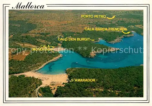 AK / Ansichtskarte Mallorca Fliegeraufnahme S Amarador Cala Mondrago Straende Mallorca