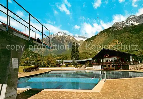 AK / Ansichtskarte Algund_Merano Schwimmbad Berge Algund Merano