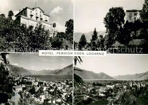 AK / Ansichtskarte Locarno_TI Hotel Pension Eden Blick auf See Locarno_TI