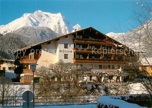 AK / Ansichtskarte Mayrhofen_Zillertal Gasthof Bruecke im Schnee Mayrhofen_Zillertal