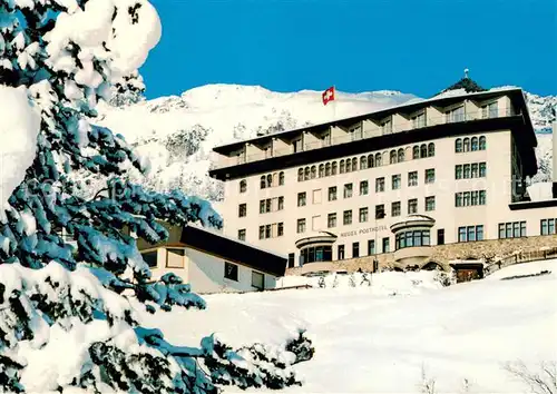 AK / Ansichtskarte Sankt_Moritz_Wallis Neues Posthotel im Schnee Sankt_Moritz_Wallis