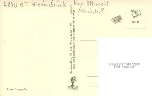 AK / Ansichtskarte Wiedenbrueck Moenchstrasse Haus Otterpohl  Wiedenbrueck