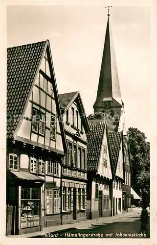 AK / Ansichtskarte Herford Haemelingerstrasse mit Johanniskirche Fachwerk Herford