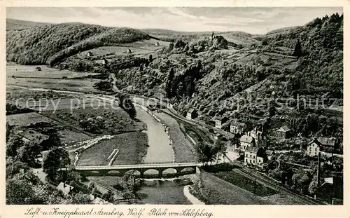 AK / Ansichtskarte Arnsberg_Westfalen Blick vom Schlossberg Bruecke Arnsberg_Westfalen