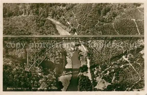 AK / Ansichtskarte Solingen Fliegeraufnahme Bergisches Land Muengstener Bruecke  Solingen