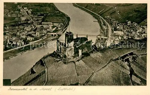 AK / Ansichtskarte Bernkastel Kues Fliegeraufnahme Mosel Gesamtansicht Burg Bernkastel Kues
