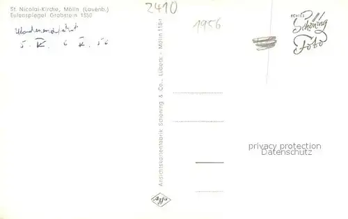 AK / Ansichtskarte Moelln__Lauenburg Eulenspiegel Grabstein St Nicolai Kirche 