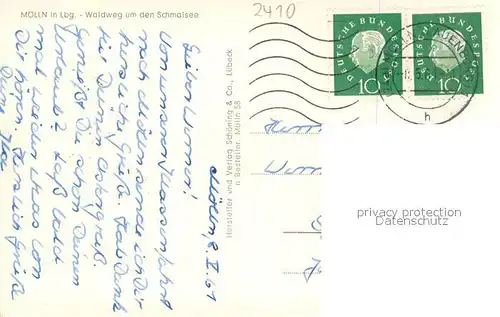 AK / Ansichtskarte Moelln__Lauenburg Waldweg um den Schmalsee 