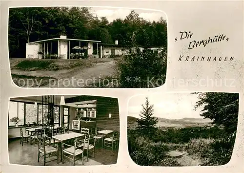 AK / Ansichtskarte Krainhagen Die Berghuette Gaststube Panorama Krainhagen