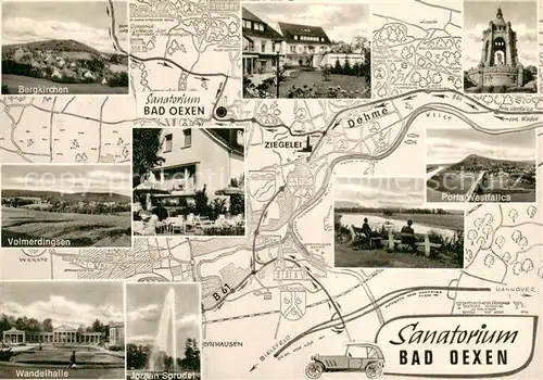 AK / Ansichtskarte Eidinghausen Sanatorium Bad Oexen Bergkirchen Volmerdingsen Wandelhalle Porta Westfalica Jordansprudel Eidinghausen