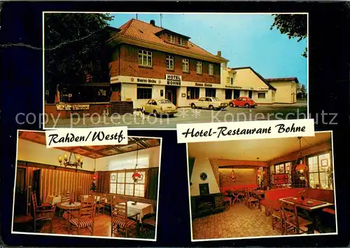 AK / Ansichtskarte Rahden_Westfalen Hotel Restaurant Bohne Gaststube Kaminzimmer Rahden_Westfalen