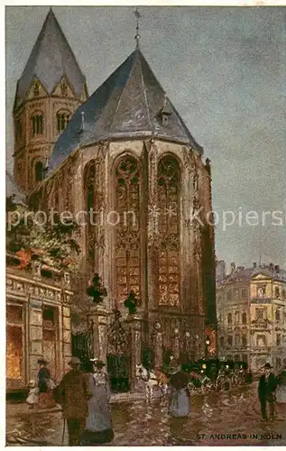 AK / Ansichtskarte Koeln_Rhein Andreaskirche Aquarell Koeln_Rhein