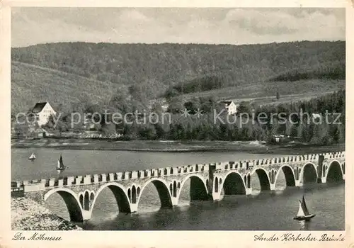 AK / Ansichtskarte Koerbecke_Moehnesee An der Koerbecker Bruecke Koerbecke Moehnesee