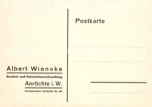 AK / Ansichtskarte Anroechte Gasthof und Kolonialwarenhandlung Geschaeftskarte Anroechte