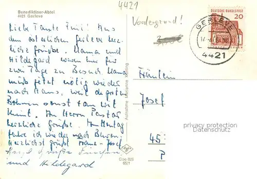 AK / Ansichtskarte Gerleve Benediktiner Abtei Gerleve