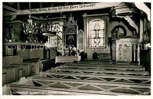 AK / Ansichtskarte Spiekeroog Kirche Innenansicht Spiekeroog