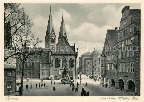 AK / Ansichtskarte Bremen Am Kaiser Wilhelm Platz Denkmal Kirche Kupfertiefdruck Bremen