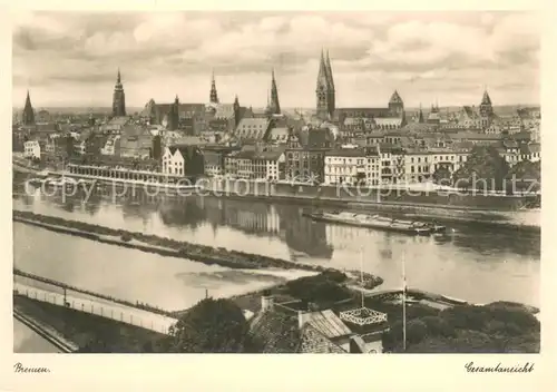 AK / Ansichtskarte Bremen Panorama Blick ueber die Weser zur Stadt Bremen