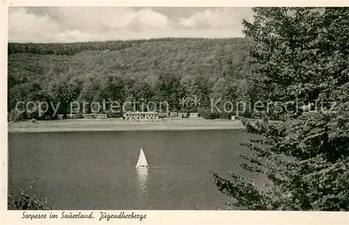 AK / Ansichtskarte Sorpesee_Sauerland Panorama mit Jugendherberge Sorpesee_Sauerland