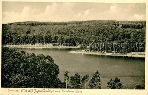 AK / Ansichtskarte Hachen_Sauerland Sorpesee Jugendherberge und Mendener Wiese Hachen_Sauerland