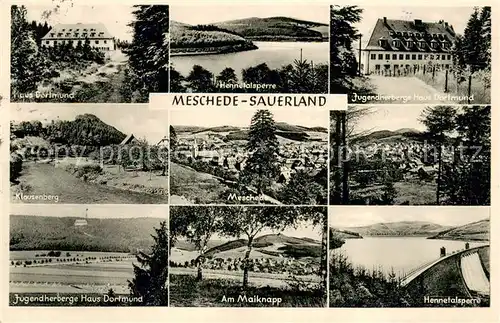 AK / Ansichtskarte Meschede Haus Dortmund Hennetalsperre Jugendherberge Klausenberg Panorama Am Maiknapp  Meschede