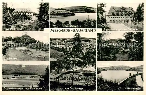 AK / Ansichtskarte Meschede Haus Dortmund Hennetalsperre Jugendherberge Klausenberg Panorama Am Maiknapp  Meschede