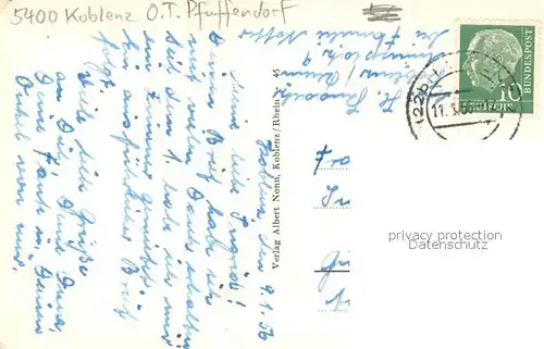 AK / Ansichtskarte Pfaffendorf_Koblenz Blick vom Hotel Rheinkrone auf die neue Pfaffendorfer Bruecke und Schloss Pfaffendorf_Koblenz