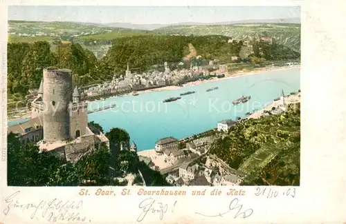 AK / Ansichtskarte St_Goar mit St Goarshausen und Burg Katz St_Goar