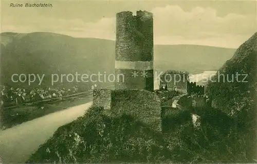 AK / Ansichtskarte Burgen_Mosel Ruine Bischofstein Burgen Mosel