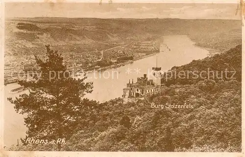 AK / Ansichtskarte Rhens Rheinpartie mit Burg Stolzenfels Rhens