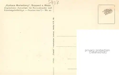 AK / Ansichtskarte Boppard_Rhein Kurhaus Marienberg Boppard Rhein